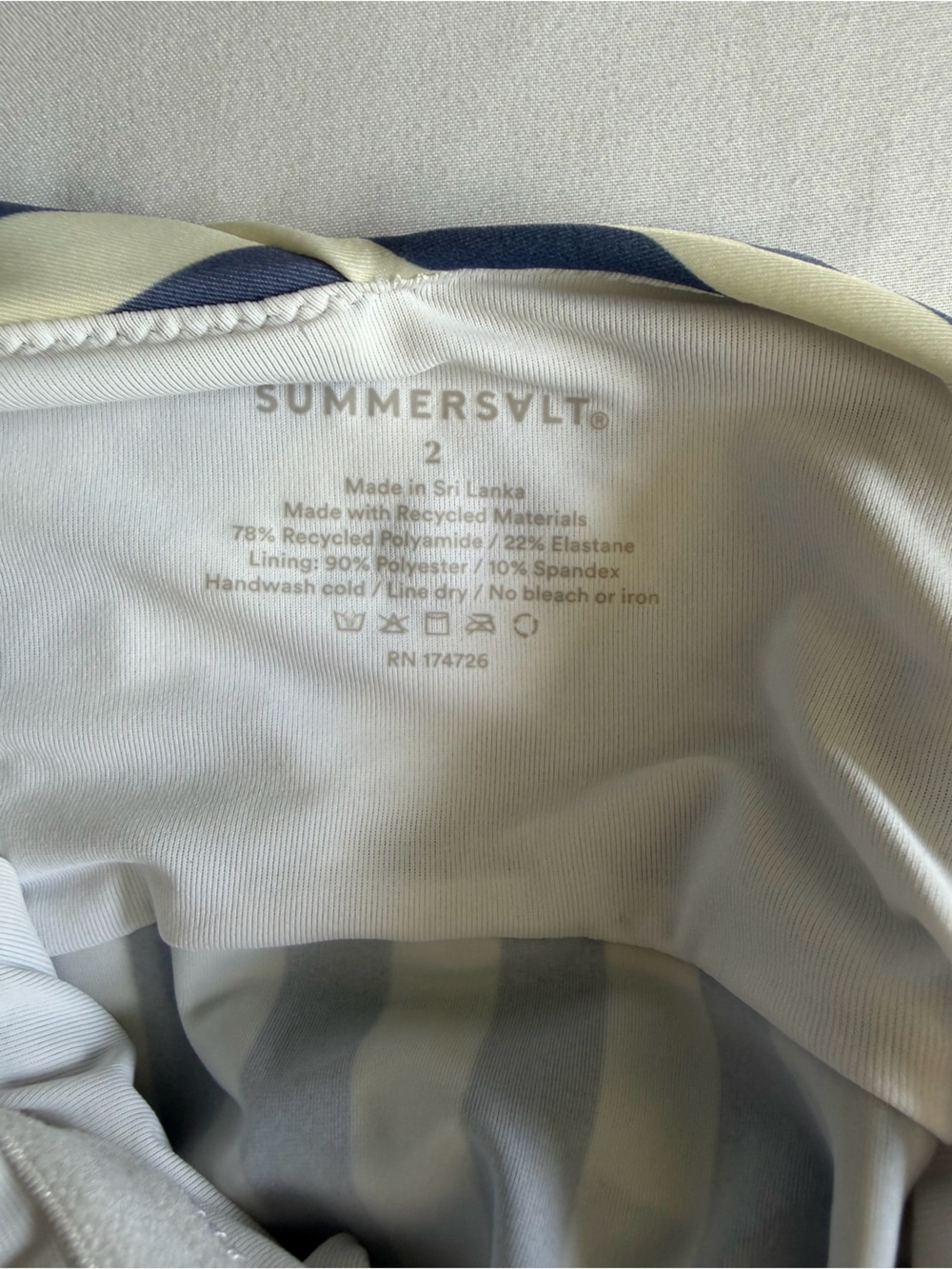 NWOT Summersalt "The Tie Oasis" Blue White Nautical Striped One Piece Swim Suit - Picture 11 of 16